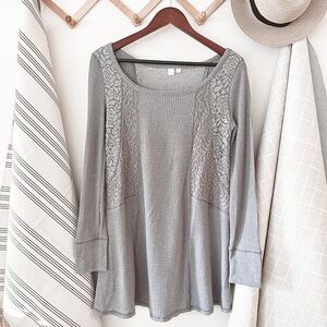 Anthropologie E By Eloise Gwyneira Gray Thermal Knit Dress